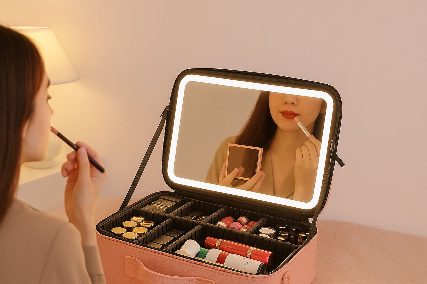 Cosmetiquera Profesional Integrada con Espejo LED